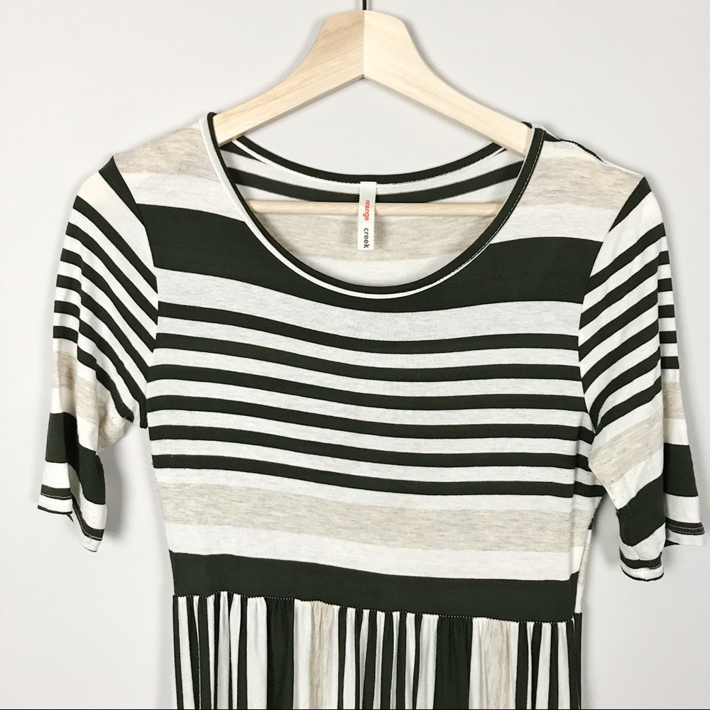 Orange Creek Striped Maxi Maternity Dress